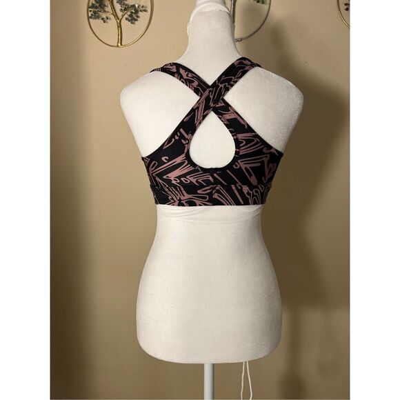 Under Armour Black Pink Compression Crossback Athletic Sports Bra XS - Picture 2 of 7